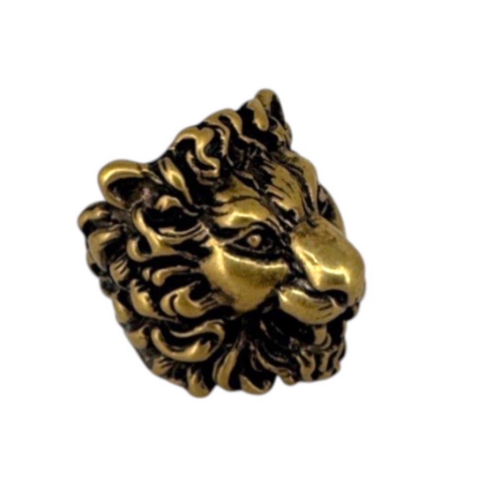 NWT Gucci Lion Head Ring Gold Tone Size 13 (US 6.5) Full Inclusion